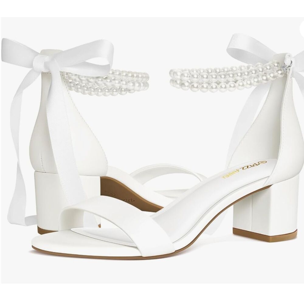 Women's Shoes Chunky Heel Open Toe Ankle Strappy Buckle Two Ways Shoes Size 7
